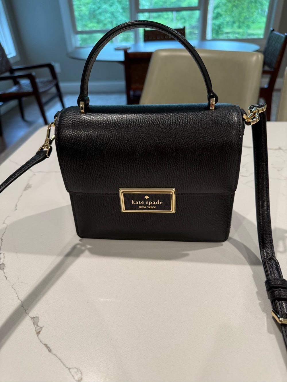 kate spade Reegan Leather Top-Handle Crossbody in Black - Picture 7 of 11